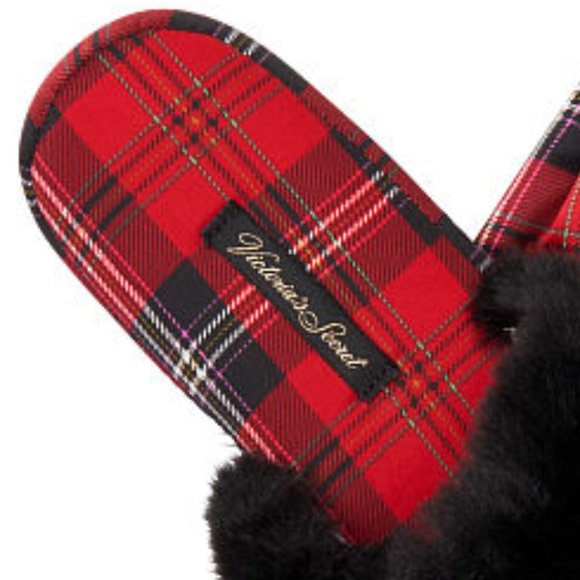 VS Signature Satin Slippers Plaid NWT Victoria's Secret Great Gift Idea NWT Warm - Picture 8 of 8